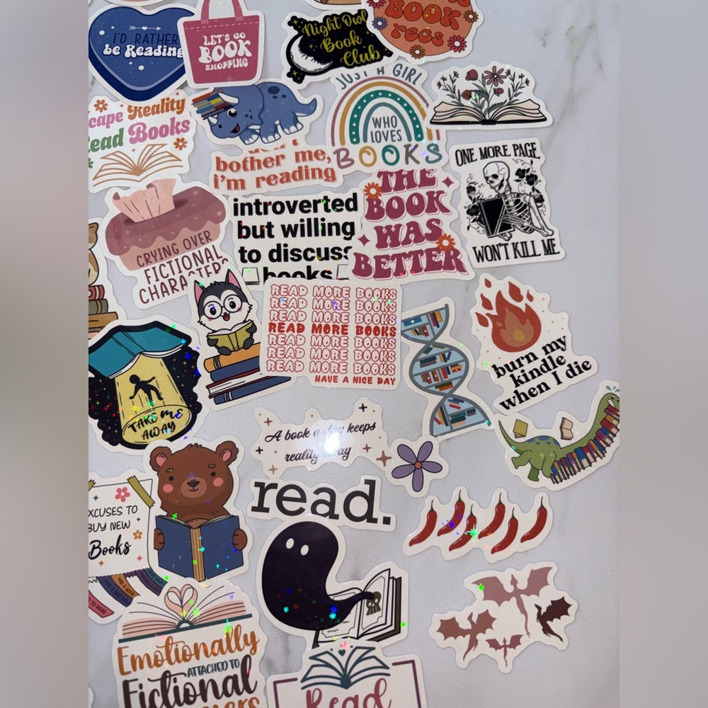 Colorful Book-Themed Sticker Set Bookish - Picture 4 of 8